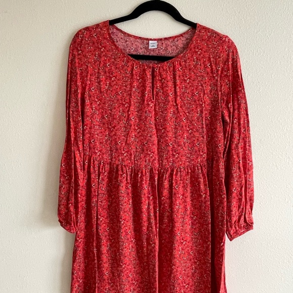 Red Floral Dress or Babydoll Top - Picture 1 of 5